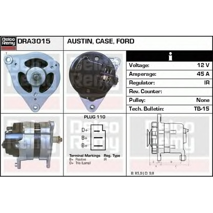 Foto Alternador DELCO REMY DRA3015