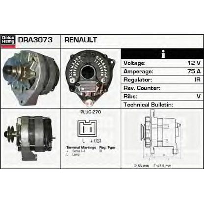 Zdjęcie Alternator DELCO REMY DRA3073