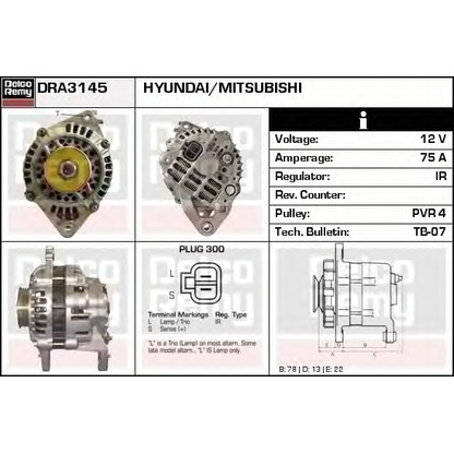 Foto Alternador DELCO REMY DRA3145N