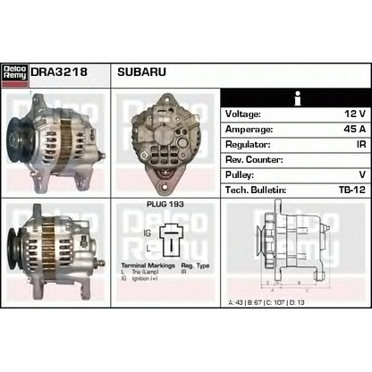 Foto Alternador DELCO REMY DRA3218