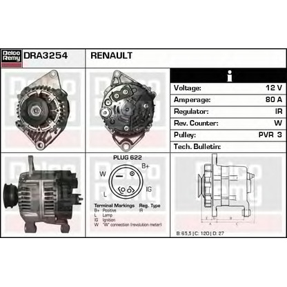 Фото Генератор DELCO REMY DRA3254