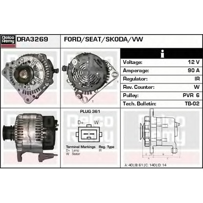 Zdjęcie Alternator DELCO REMY DRA3269