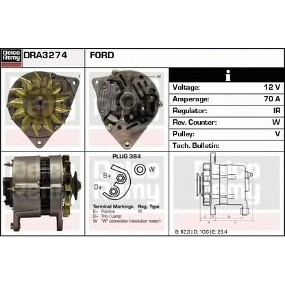 Foto Alternador DELCO REMY DRA3274