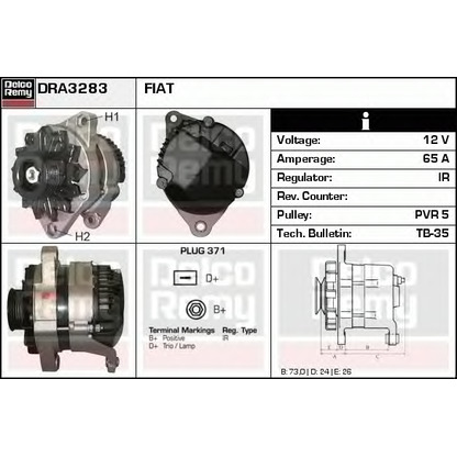 Photo Alternator DELCO REMY DRA3283