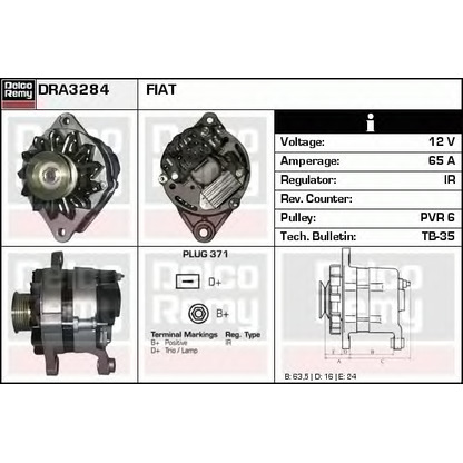 Foto Alternatore DELCO REMY DRA3284