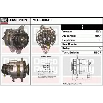 Zdjęcie Alternator DELCO REMY DRA3316N