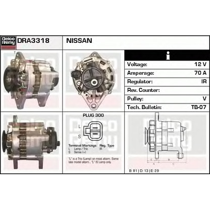 Foto Alternatore DELCO REMY DRA3318