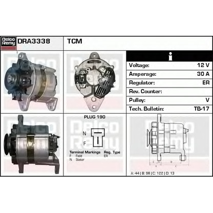 Foto Alternatore DELCO REMY DRA3338