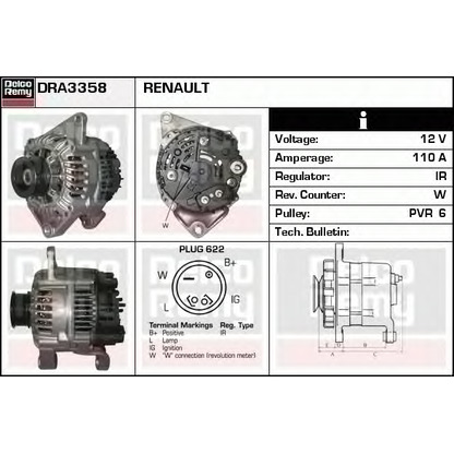 Фото Генератор DELCO REMY DRA3358