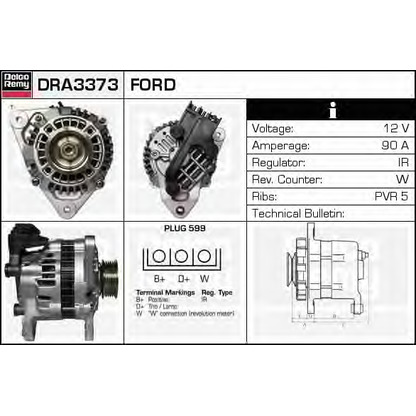 Photo Alternator DELCO REMY DRA3373