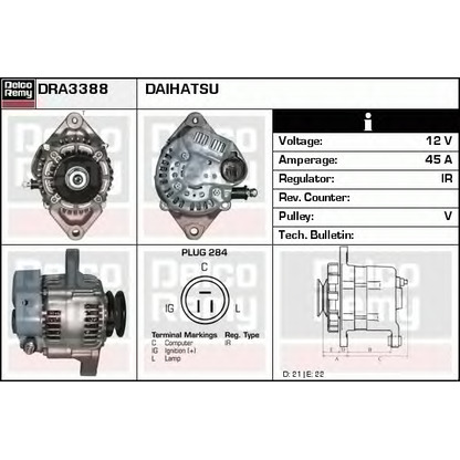 Photo Alternator DELCO REMY DRA3388