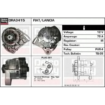 Foto Alternatore DELCO REMY DRA3415