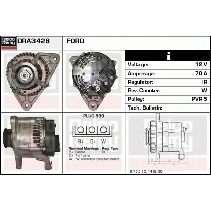Фото Генератор DELCO REMY DRA3428