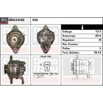 Foto Alternador DELCO REMY DRA3446