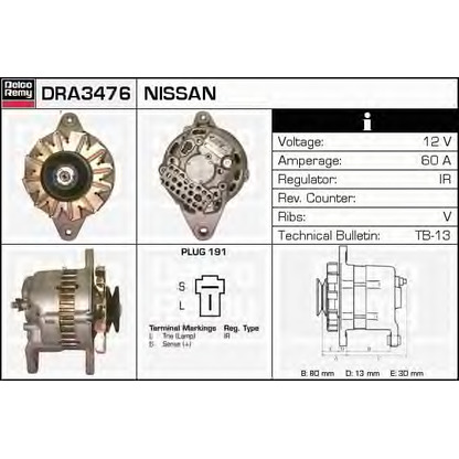 Foto Alternador DELCO REMY DRA3476