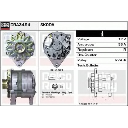 Photo Alternator DELCO REMY DRA3494