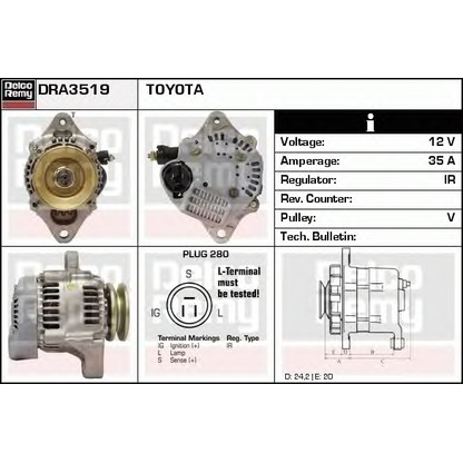 Foto Alternatore DELCO REMY DRA3519