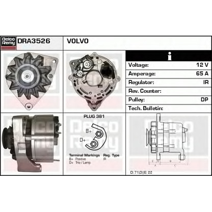 Foto Alternatore DELCO REMY DRA3526