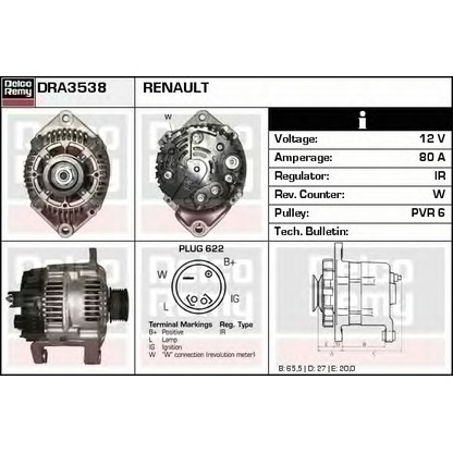 Фото Генератор DELCO REMY DRA3538