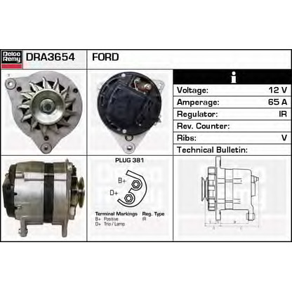 Zdjęcie Alternator DELCO REMY DRA3654