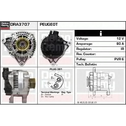 Foto Alternador DELCO REMY DRA3707