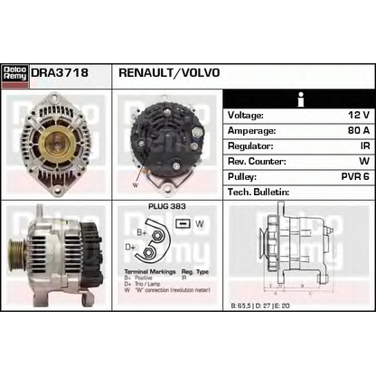 Foto Alternador DELCO REMY DRA3718