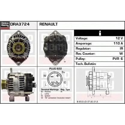 Photo Alternator DELCO REMY DRA3724