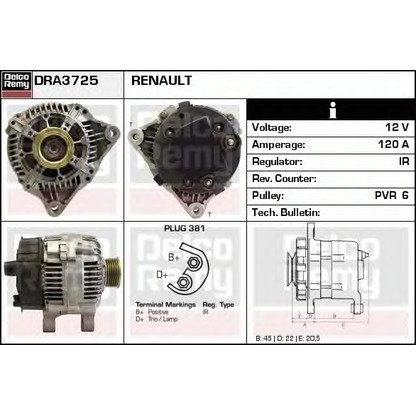 Foto Alternador DELCO REMY DRA3725