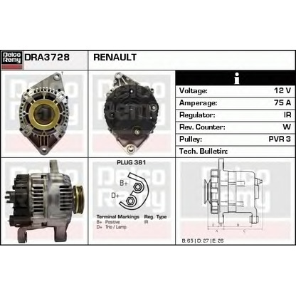 Foto Alternador DELCO REMY DRA3728