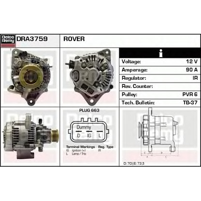 Zdjęcie Alternator DELCO REMY DRA3759