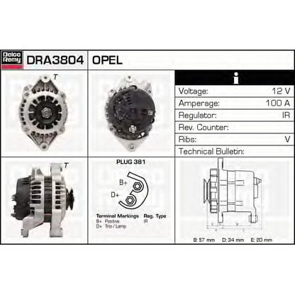 Foto Alternador DELCO REMY DRA3804