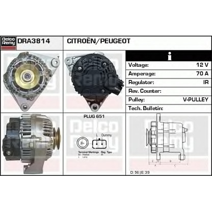 Photo Alternator DELCO REMY DRA3814