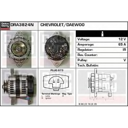 Foto Alternador DELCO REMY DRA3824N