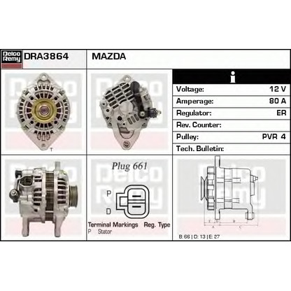 Foto Alternatore DELCO REMY DRA3864