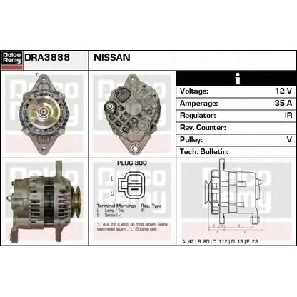 Zdjęcie Alternator DELCO REMY DRA3888