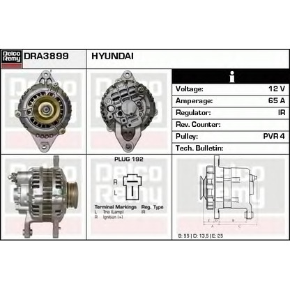 Foto Alternador DELCO REMY DRA3899