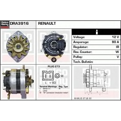 Foto Alternador DELCO REMY DRA3916