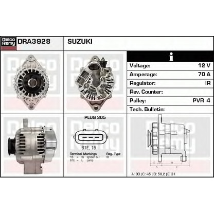 Foto Alternatore DELCO REMY DRA3928