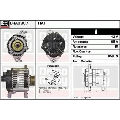 Photo Alternator DELCO REMY DRA3937