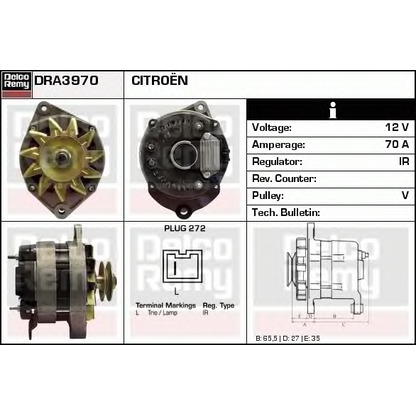 Foto Alternador DELCO REMY DRA3970