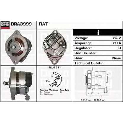 Foto Alternatore DELCO REMY DRA3999