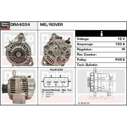 Photo Alternator DELCO REMY DRA4034