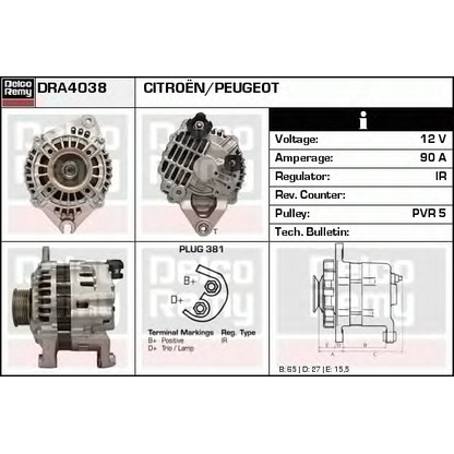 Foto Alternador DELCO REMY DRA4038