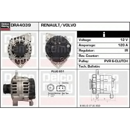 Фото Генератор DELCO REMY DRA4039