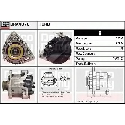 Foto Alternador DELCO REMY DRA4078