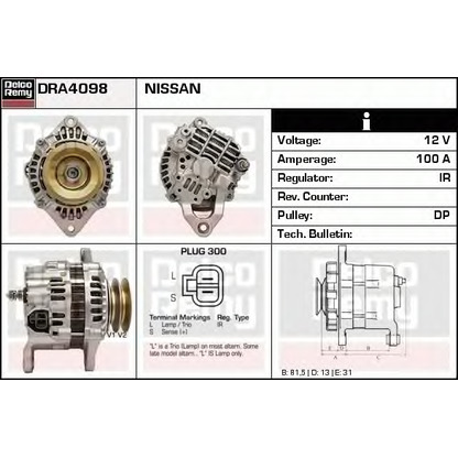 Foto Alternador DELCO REMY DRA4098