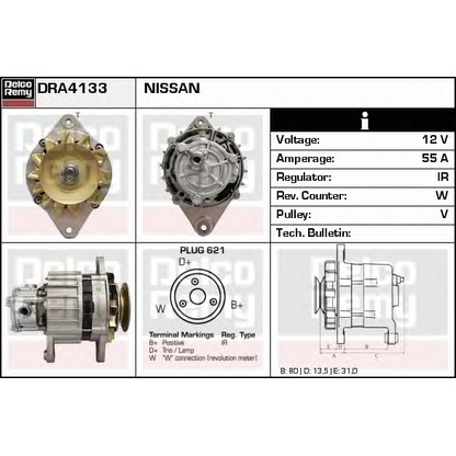 Foto Alternador DELCO REMY DRA4133