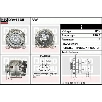 Foto Alternatore DELCO REMY DRA4165