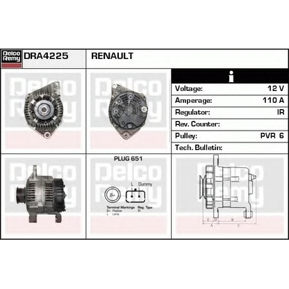 Photo Alternator DELCO REMY DRA4225