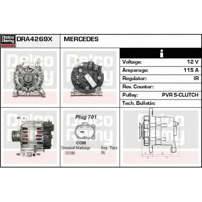 Photo Alternator DELCO REMY DRA4269X